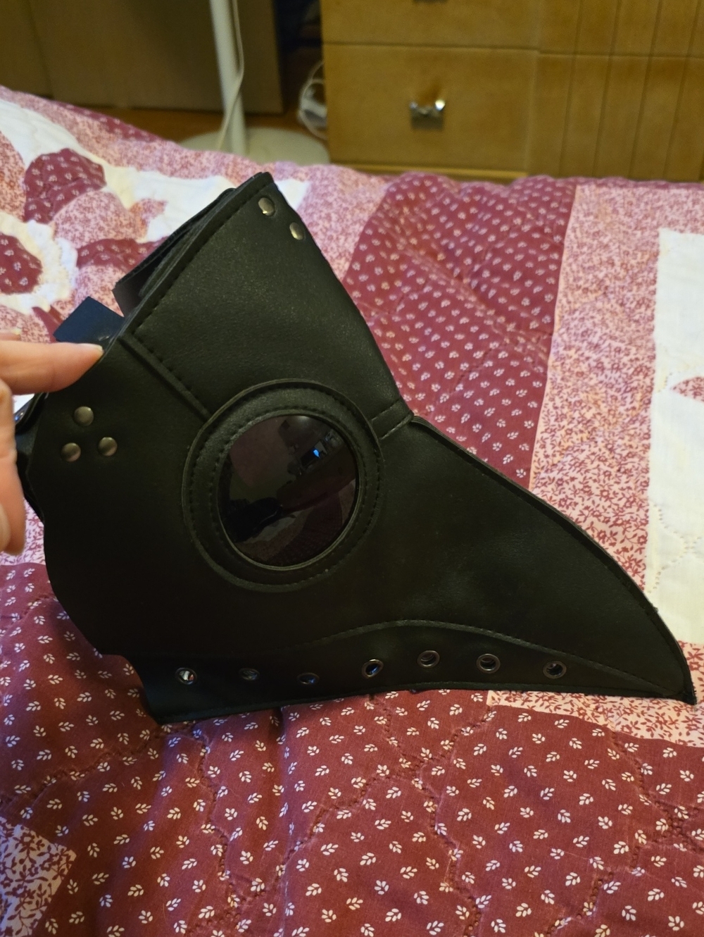 Black Steampunk Plague Doctor Mask with Tinted Lenses